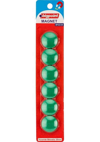 Bigpoint Magnet 30mm Mıknatıs Yeşil 6'lı Blister X 12 Blister