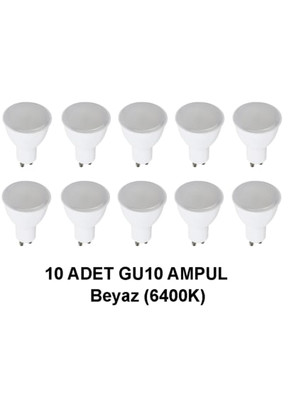 Gu10 Led Çanak Ampul Beyaz Par16 10 Adet