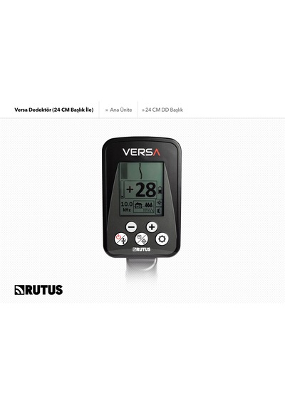 Rutus Versa Dedektör 24cm Dd Başlık İle Metal Dedektörü