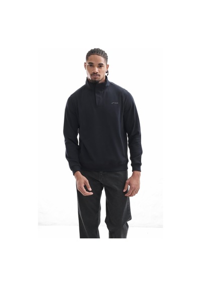 Boğazlı Sweatshirt Lacivert