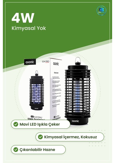 Taşınabilir Led Sinek Öldürücü 4w Siyah Haşere İlacı Elektrikli B