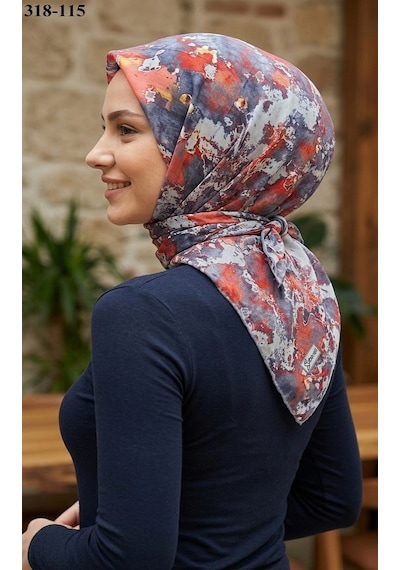 Sharell Desenli Soft Pamuk Eşarp 318-115 Çok Renkli