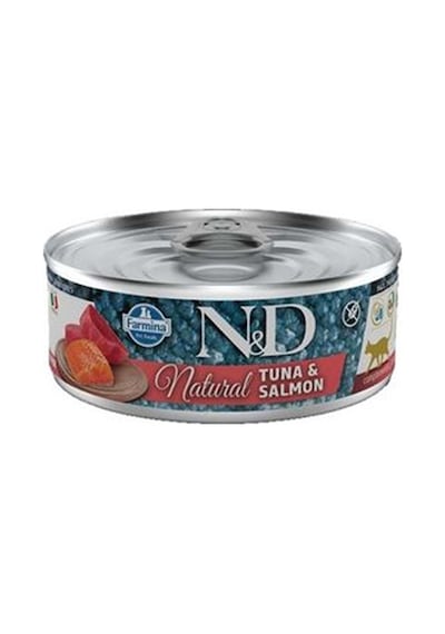 N&D Natural Tuna ve Somon Balıklı Yetişkin Kedi Konservesi 80 G