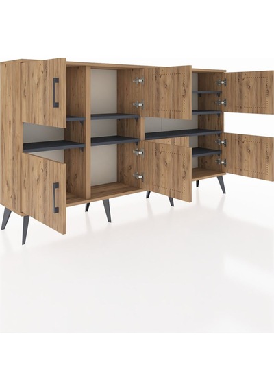 Arges Konsol 8 Raflı 8 Kapaklı 176x30x99 Çam-çam/antrasit Atlas Çam/antrasıt - Atlas Çam Arges Konsol 8 Raflı 8 Kapaklı 176x30x99 Çam-çam/antrasit Atlas Çam/antrasıt - Atlas Çam