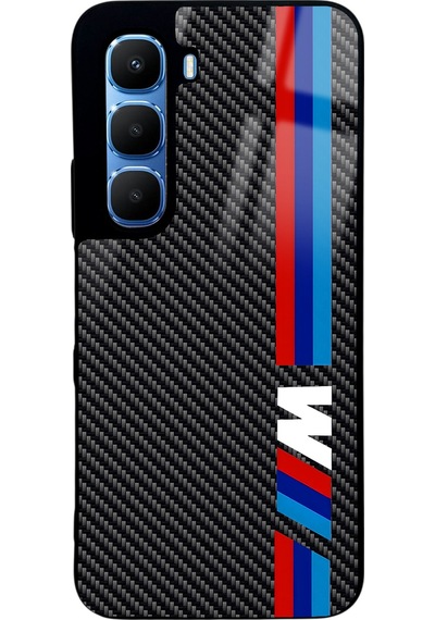 İnfinix Hot 60 Karbon M Tasarımlı Glossy Telefon Kılıfı Çok Renkli
