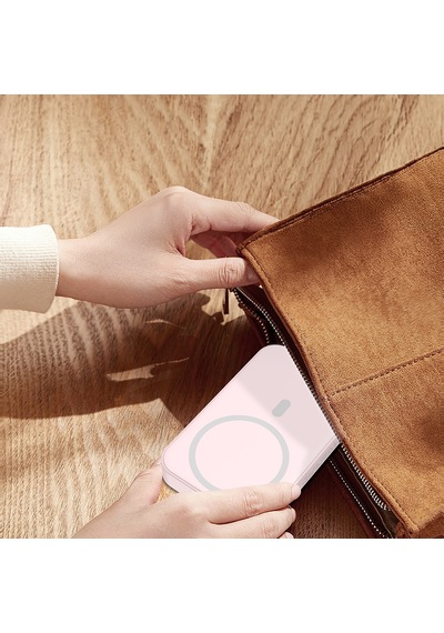 Woyax Ledli Makyaj Aynalı Powerbank 3000mah Taşınabilir Şarj Cihazı Apple Uyumlu iPhone Samsung Xiaomi Pembe