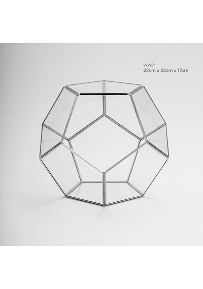 21x21x17cm Gümüş Geometrik Teraryum Cam Fanus Takı Aksesuar Çikolata Kutusu Diğer