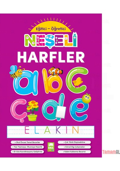 Neşeli Harfler Eğitici ve Öğretici Elakin Çizgi Alıştırmaları