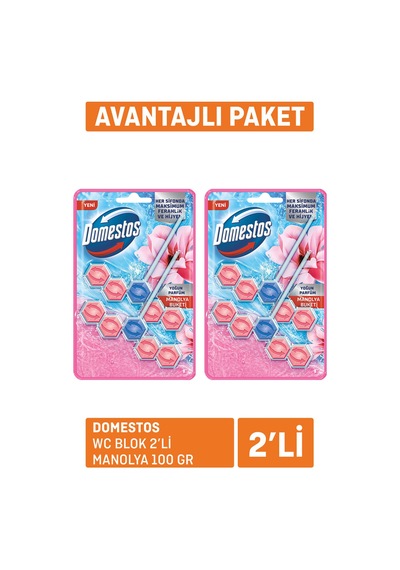 Domestos Wc Blok 2'li Manolya 2x100 G 3'li Avantaj Paketi Mıchu
