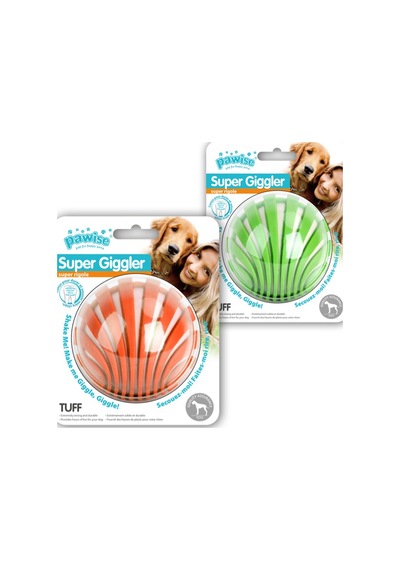Pawise - 97 - Süper Giggle Sesli Top Köpek Oyuncağı - Edntrend - 8 Cm