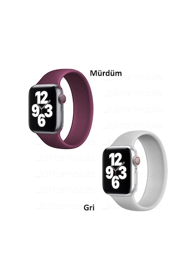 Apple Uyumlu  Watch Silikon Kordon Solo Loop Kayış Tek Parça - 10 Renk