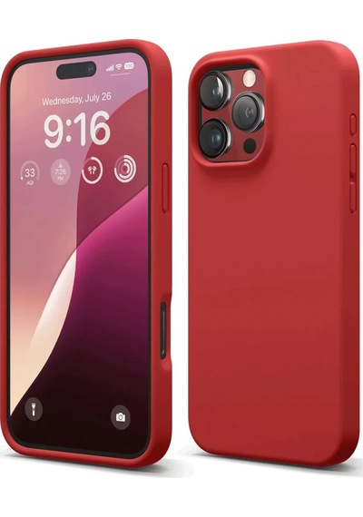 Newface Apple İphone 16 Pro Kılıf First Silikon - Kırmızı