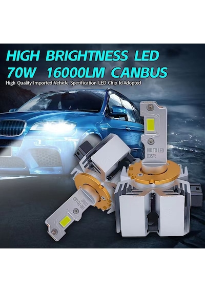 D1s Led Far Ampulü D1s/r 70w 16000lm 6000k Beyaz Canbus 12v / Laam927-tk
