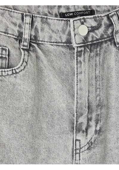 Lcw Comfort Gri Wideleg Kadın Jean Pantolon