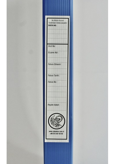 Eczane Sgk Reçete Kutusu Standart Boy Mavi 29x4,5x40 Cm 1 Adet