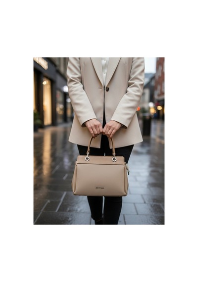 Just Polo Kadın Premium El & Omuz Çantası Ebat 18 X 26 Cm Shoulder Bag Vizon 08662985