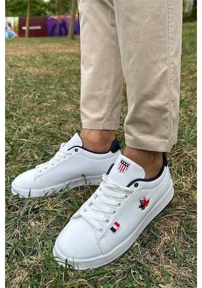 Erkek Sneakers Günlük Spor Ayakkabı Beyaz-lacivert-beyaz - Lacivert Beyaz - Lacivert