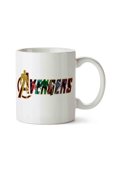 Avengers Logo Porselen Kupa Bardak Beyaz
