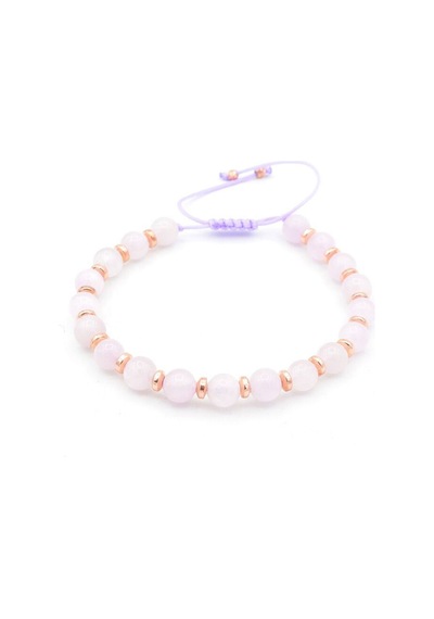 Murty99 Makrome Model Hakiki Kunzit Taşı Bileklik 6.5 Mm Pembe