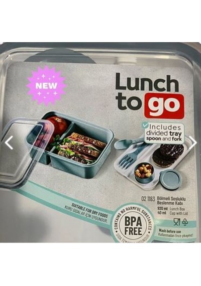 Lunch Togo Bölmeli Beslenme Kabı Sosluk Hazneli Çatal Ve Kaşı...