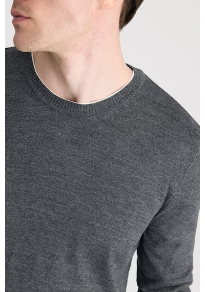 D's Damat Ds Damat Regular Fit Gri Melanj Düz Örgü Kazak 5hf062442004m 310