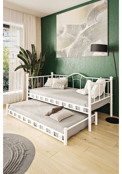 Argimo Kamelya Yavrulu Daybed Sedir Beyaz Karyola 90x190