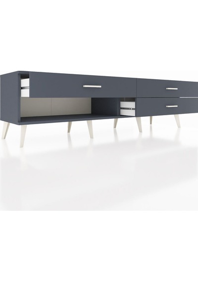 Hyperion Tv Ünitesi 3 Çekmeceli 176x44x51 Antrasit-antrasit/antrasit Antrasıt/antrasıt