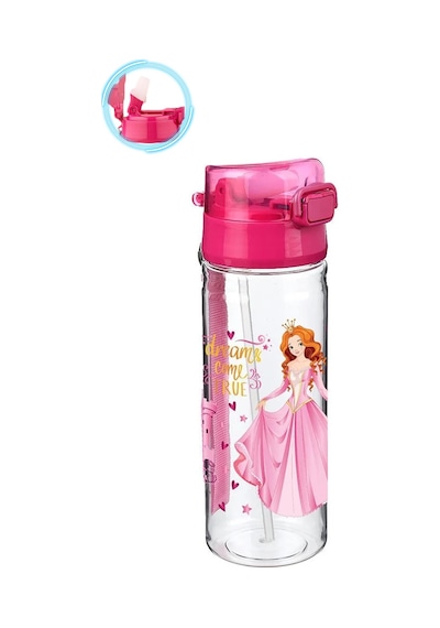 Pembe Presnes Suluk 500 Ml - Çocuk Suluk, Matara, Pipetli Suluk, Askılı Suluk Kızlı Matara