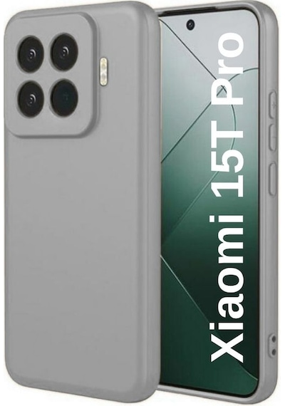 Xiaomi 15t Pro Uyumlu Silikon Kılıf - Kamera Korumalı Esnek Pastel Renk Kapak - Gri Gri