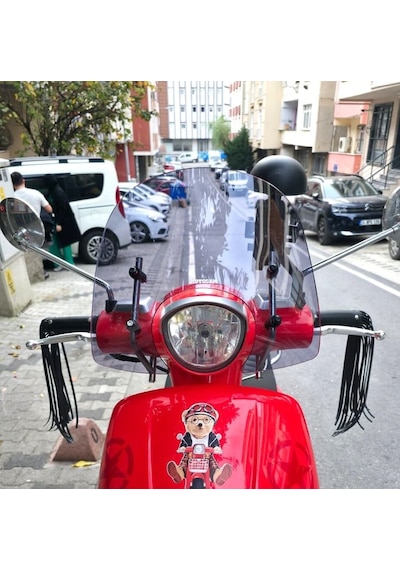 Motocam Arora Malibu 125 Ön Cam 2017-2026 Model 37cm Füme Renkli 4mm Aparatsız