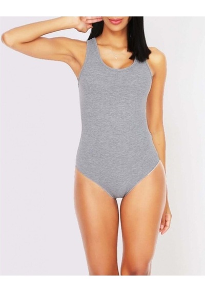 Tutku Kadın 6'lı Paket Kalın Askılı Likralı Kancalı Çıtçıtlı Body Zıbın Gri 001
