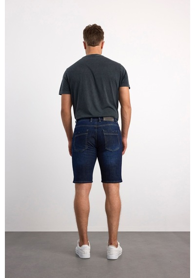 Vigoss 90336-73605 Erkek Comfort Mıd Waıst Denim Şort 90336-73605 Koyu Mavi - Siyah