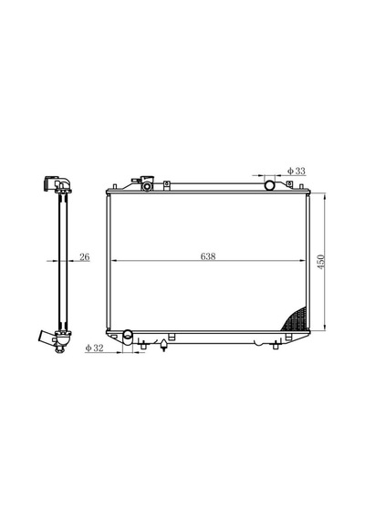ORIS BFR045026 Radyatör Brazing Ranger 2.5D 98 Klimasız Mek 635X450X26