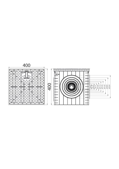 40x40 Rögar Kutusu + Izgaralı Kapak