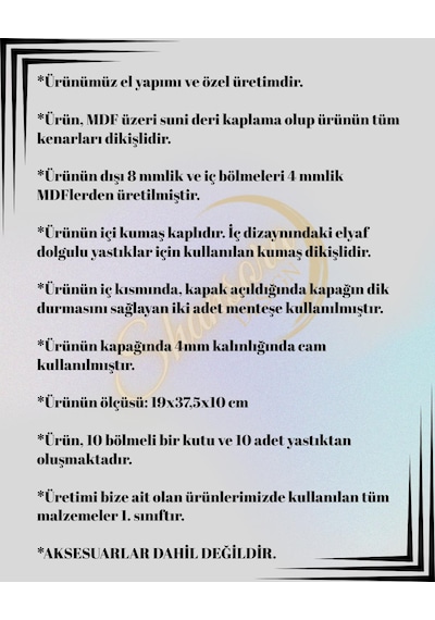 10'lu Saat Kutusu, Suni Deri Kaplamalı, Özel Üretim, El Yapımı, Aksesuar Düzenleyici