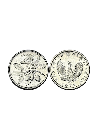 Yunanistan 1973 Yılı 20 Lepta Çil Unc Koleksiyon Para