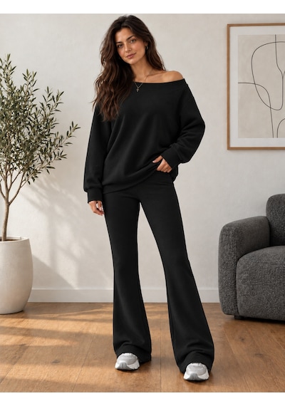 Unika Boutique Kadın Kayık Yaka İspanyol Paça İkili Takımı Çok Renkli Unika Boutique Kadın Kayık Yaka İspanyol Paça İkili Takımı Çok Renkli
