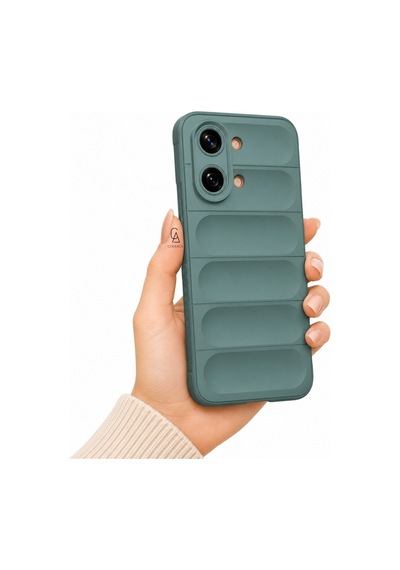 Xiaomi Poco X8 Pro Max Uyumlu Kılıf Esnek Tpu Oyuklu Arka Yüzey Tasarımlı Silikon Kapak Koyu Yeşil