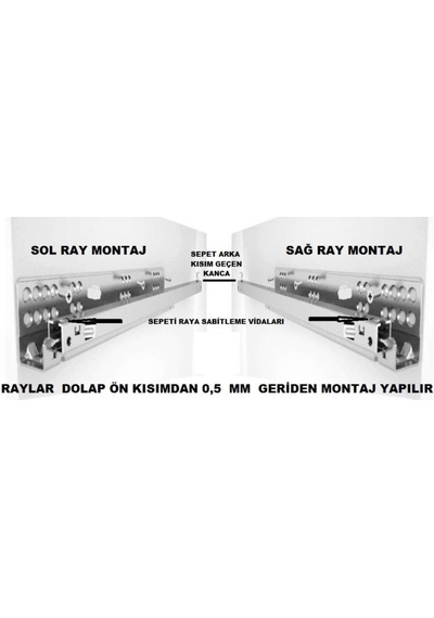 Tekdekoryapı Bağımsız Tandem Frenli Raylı Tel Çekmece Sepeti