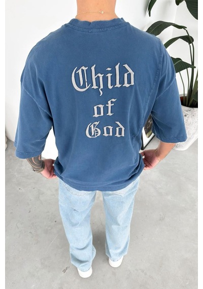 Mavi Child Nakış Detay Oversize Tişört