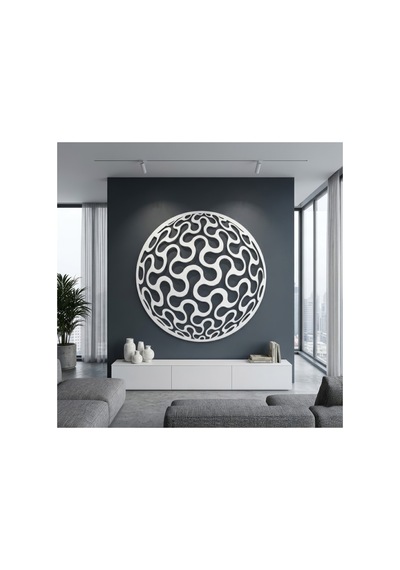 Abstract Daire Metal Duvar Tablosu - Metal Duvar Sanatı - Mor - 30 X 30 Cm