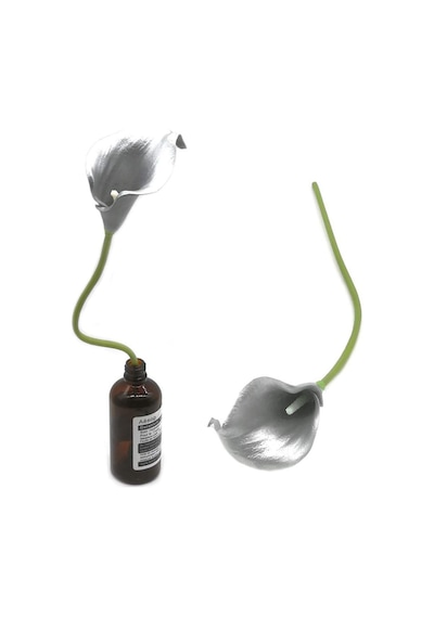 Yapay Çiçek Gümüş Renk Gala Eva Malzeme Silver Cala Flower 8li Demet