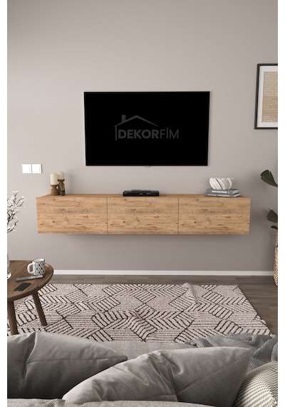 Df17103 3 Dolaplı Duvara Monte Tv Ünitesi 180 Cm Modern Askılı Dekoratif, Şık Stilde Tv Sehpası Atlantik Çam Beyaz Df17103 3 Dolaplı Duvara Monte Tv Ünitesi 180 Cm Modern Askılı Dekoratif, Şık Stilde Tv Sehpası Atlantik Çam Beyaz