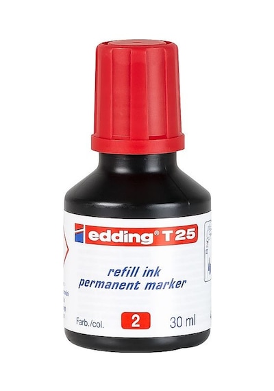 Edding T25 Kırmızı Permanent Mürekkep 25Ml