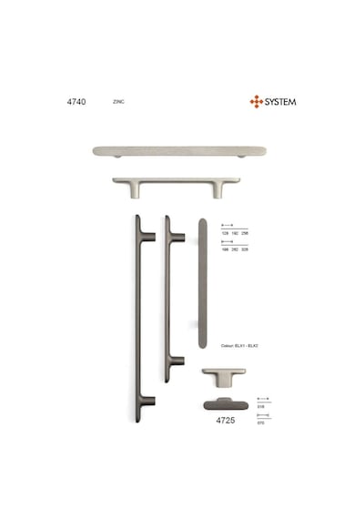 System Mobilya Kulbu Fırçalı Saten Renk 192mm Kulp Sy4740 0192 Elx2 Çok Renkli