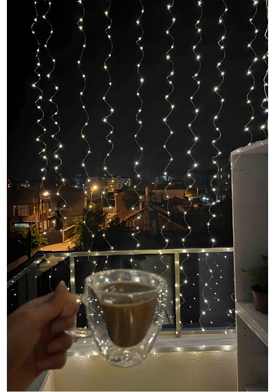 Technojet 3x2 metre 200 Ledli Dekoratif Peri Telli Perde Led Işık Gün Işığı