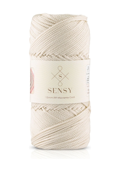 Sensy 1.5 Mm - 100 Gr Polyester Makrome Ipi Ekru 150 M Polyester Makrome Ip Supla Ip Ve Çanta Ipliği