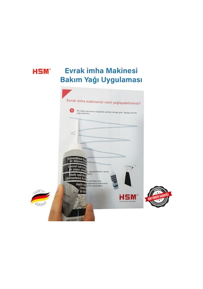 HSM Oil 250ML Evrak imha Makinesi Bakım Yağı / Bakım Solüsyonu