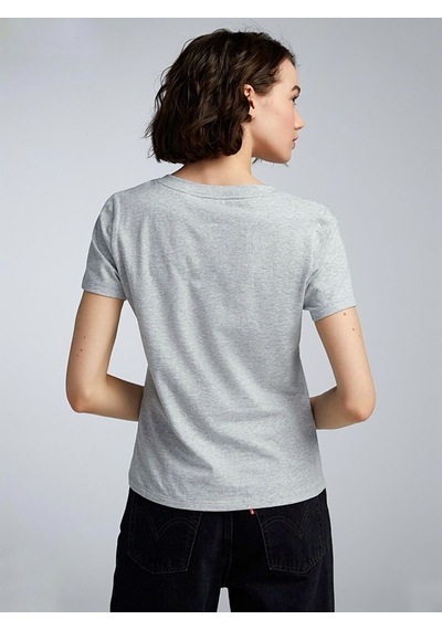 Superlife Kadın V Yaka Tshirt Spr24tsk45 Gri Melanj