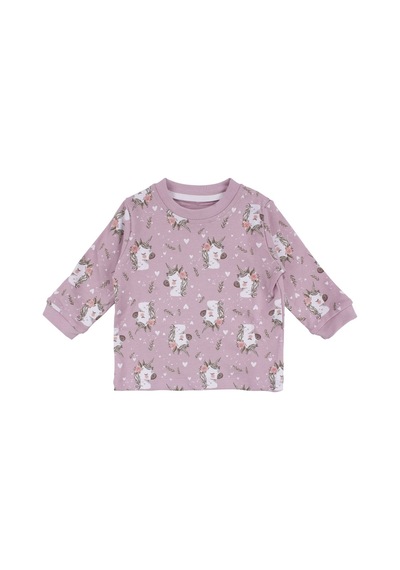 Bebegen Kız Bebek Mor Unicorn Baskılı Pijama Takımı Çok Renkli